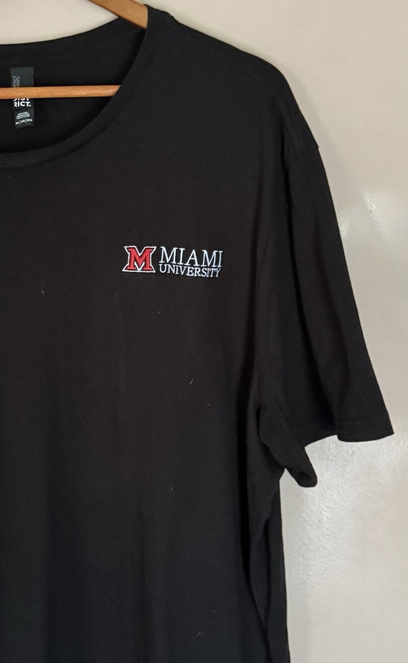 MIAMI UNIVERSITY OHIO OXFORD EMBROIDERED BLACK 3XL T-SHIRT
